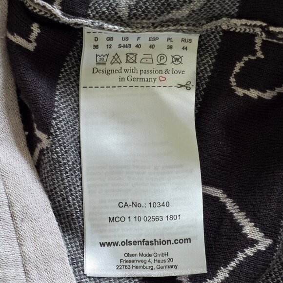 Olsen Sweater Womens US 8 Lavender Heart Shapes AOP LS V Neck Cotton Boho Casual - Picture 11 of 16